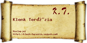Klenk Terézia névjegykártya